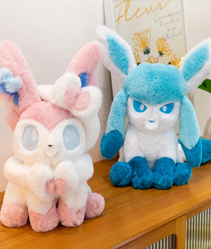 Pokemon Big Size Sylveon & Glaceon Fluffy Plushies – Sitting Smile