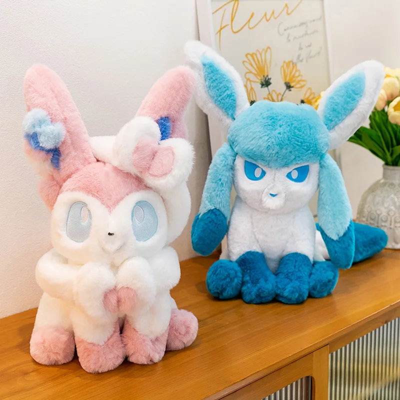 Pokemon Big Size Sylveon & Glaceon Fluffy Plushies – Sitting Smile