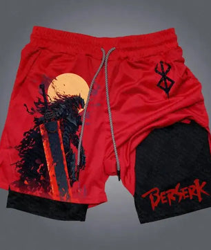 Berserk Style Compression Shorts - Men's Anime Workout Shorts