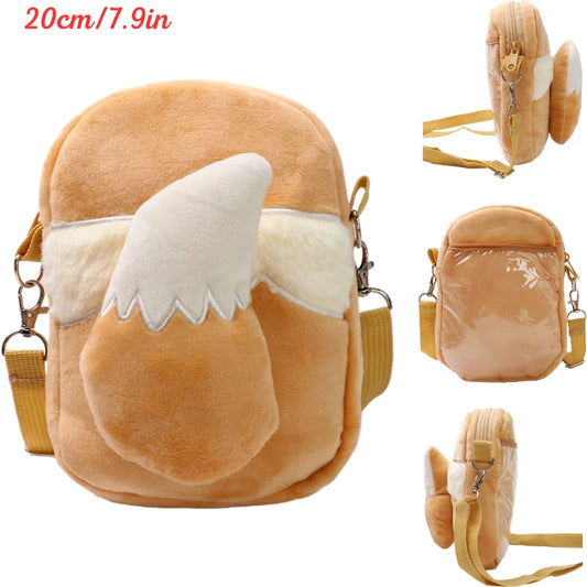 Pokemon Eevee Tail Plush Shoulder Bag – 20cm Soft Plush Anime Bag