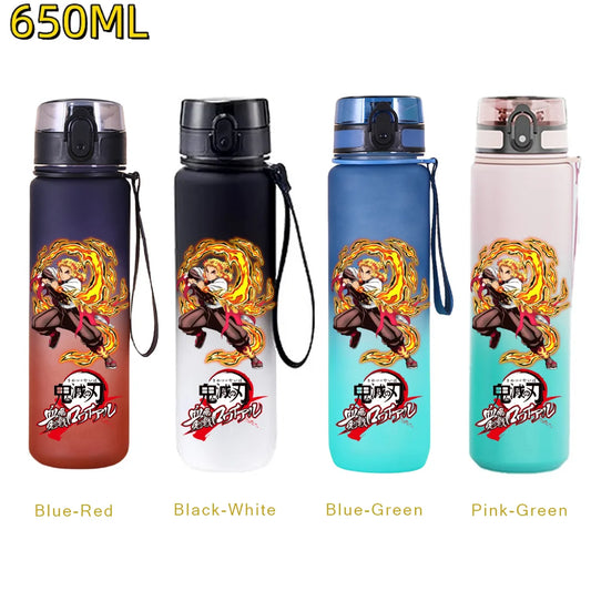 Demon Slayer Rengoku Water Bottle – 650ml Leakproof Gym Bottle
