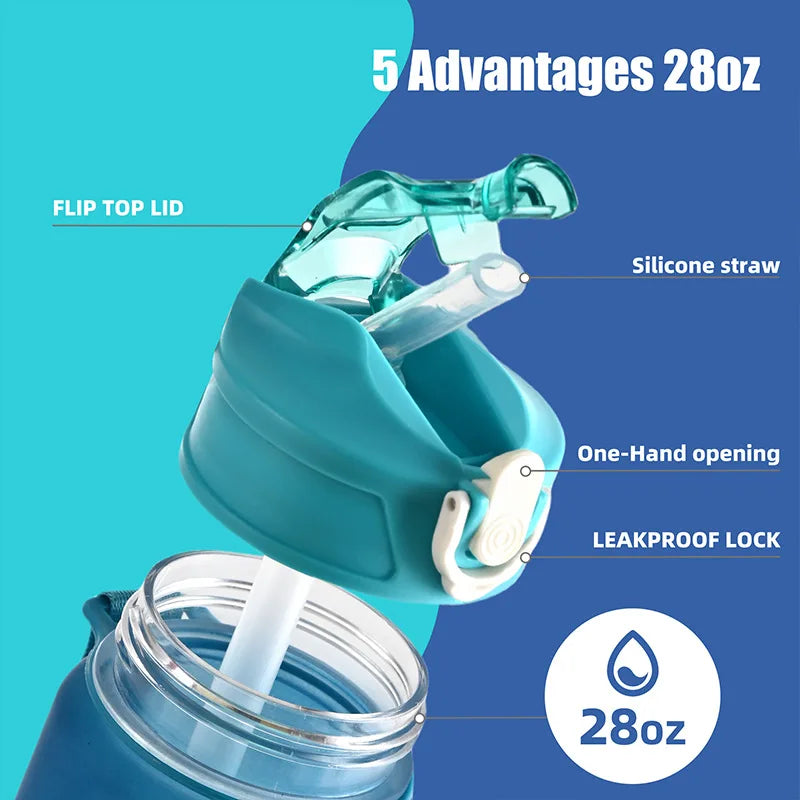 Pokemon Ash Sports Water Bottle With Straw BPA-Free & Leakproof