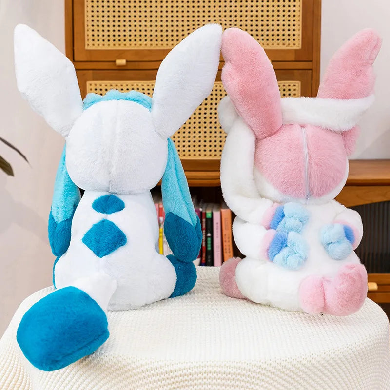 Pokemon Big Size Sylveon & Glaceon Fluffy Plushies – Sitting Smile