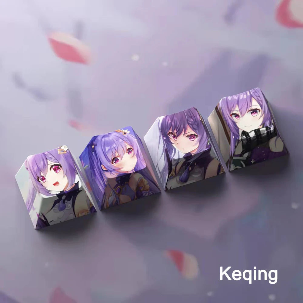 Genshin Impact Kequing Keycaps 4pc Sublimation R4 Cherry Profile