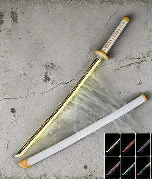 40in Demon Slayer Tsugikuni Yoriichi Katana LED Mist Original Sabre Cosplay Accessories Prop Wood Vapor Schwert Vapour Toy Gift