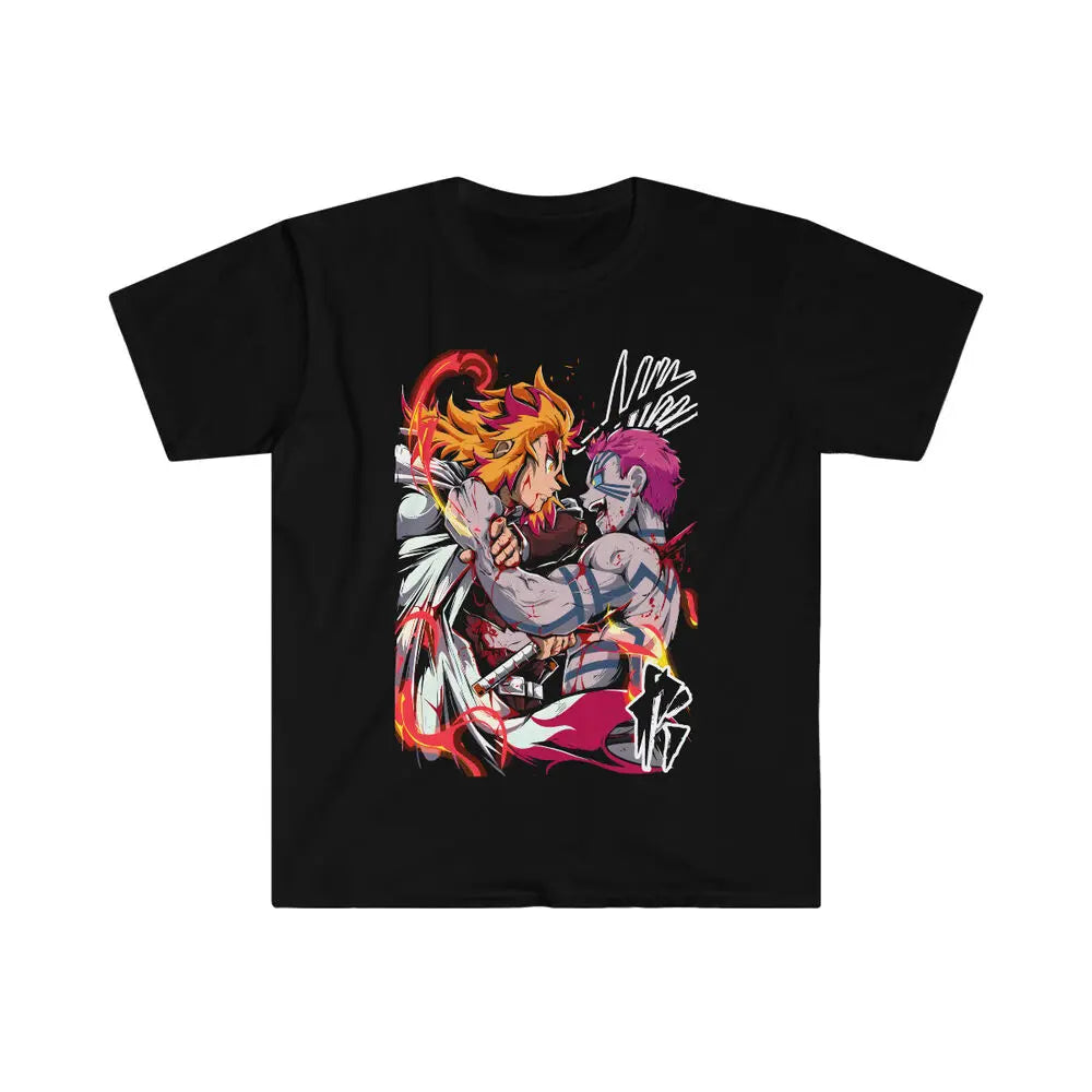 Demon Slayer Rengoku Vs Akaza Shirt All Cotton Anime Shirt