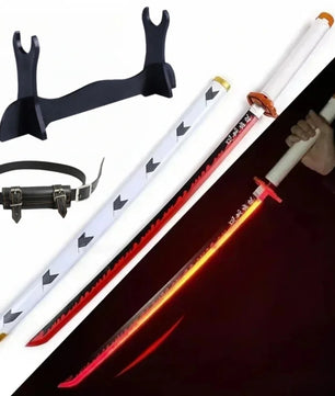 Demon Slayer LED Sword 1:1 Scale Anime Prop Replica Bamboo Sword