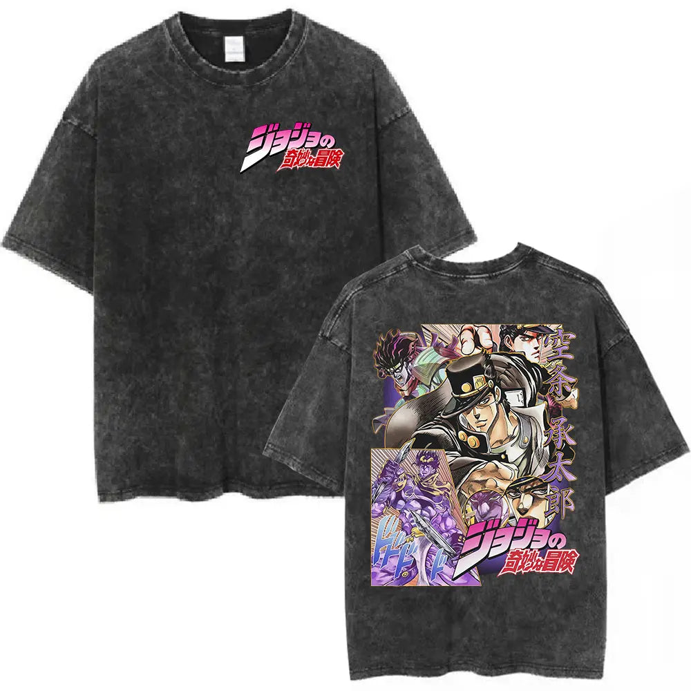 JoJo's Bizarre Adventure Jotaro Shirt Vintage Style Pre-washed