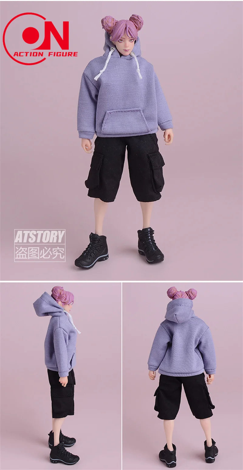 1/12 Scale Casual Hoodie Clothing Set For 6-Inch Female Action Figures