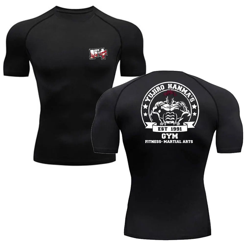 Baki Anime Compression Shirt – Men's Breathable Rash Guard