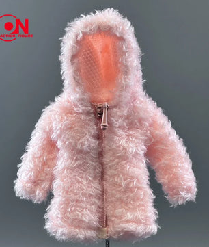 1/12 Scale Cute Plush Fashion Coat for 6-Inch Female Action Figures