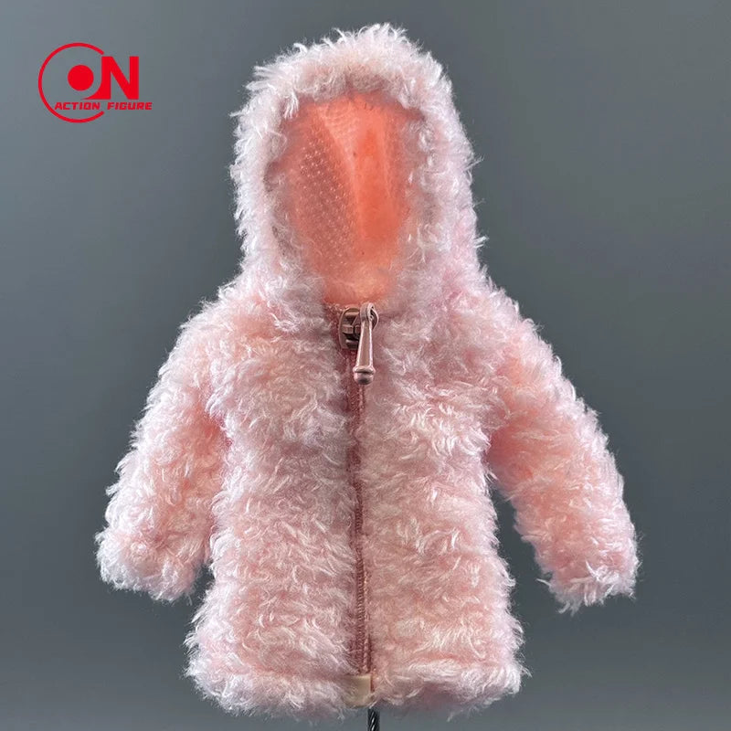 1/12 Scale Cute Plush Fashion Coat for 6-Inch Female Action Figures