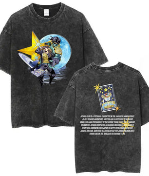 JoJo's Bizarre Adventure Jotaro Shirt Vintage Style Pre-washed
