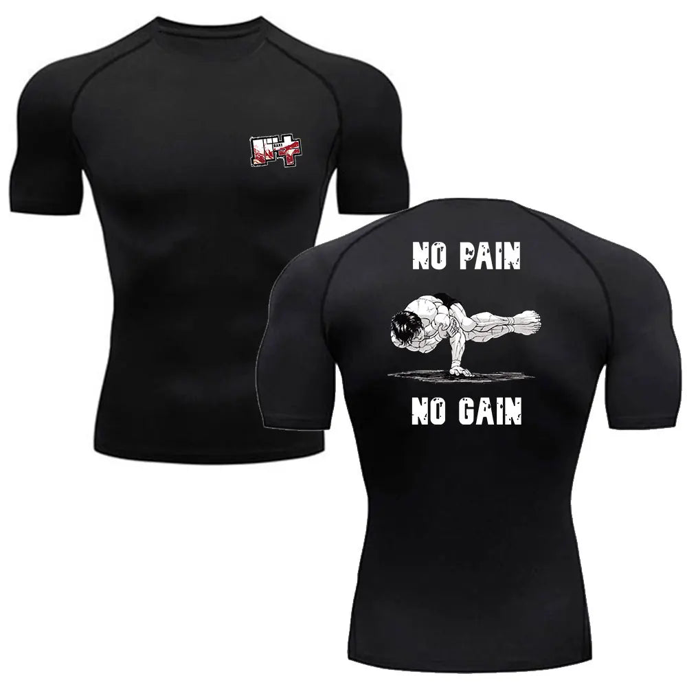 Baki Anime Compression Shirt – Men's Breathable Rash Guard
