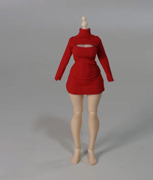 1/12 Scale Cut-Out Sweater Dress For 6-inch Female Action Figures