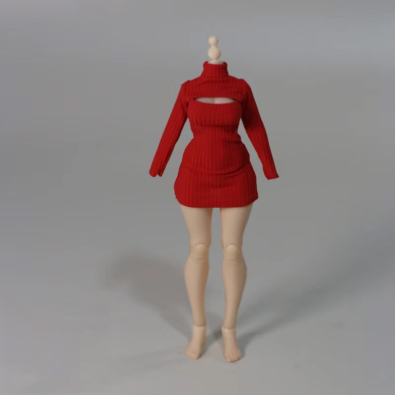 1/12 Scale Cut-Out Sweater Dress For 6-inch Female Action Figures
