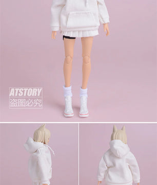 1/12 Scale Casual Hoodie Clothing Set For 6-Inch Female Action Figures