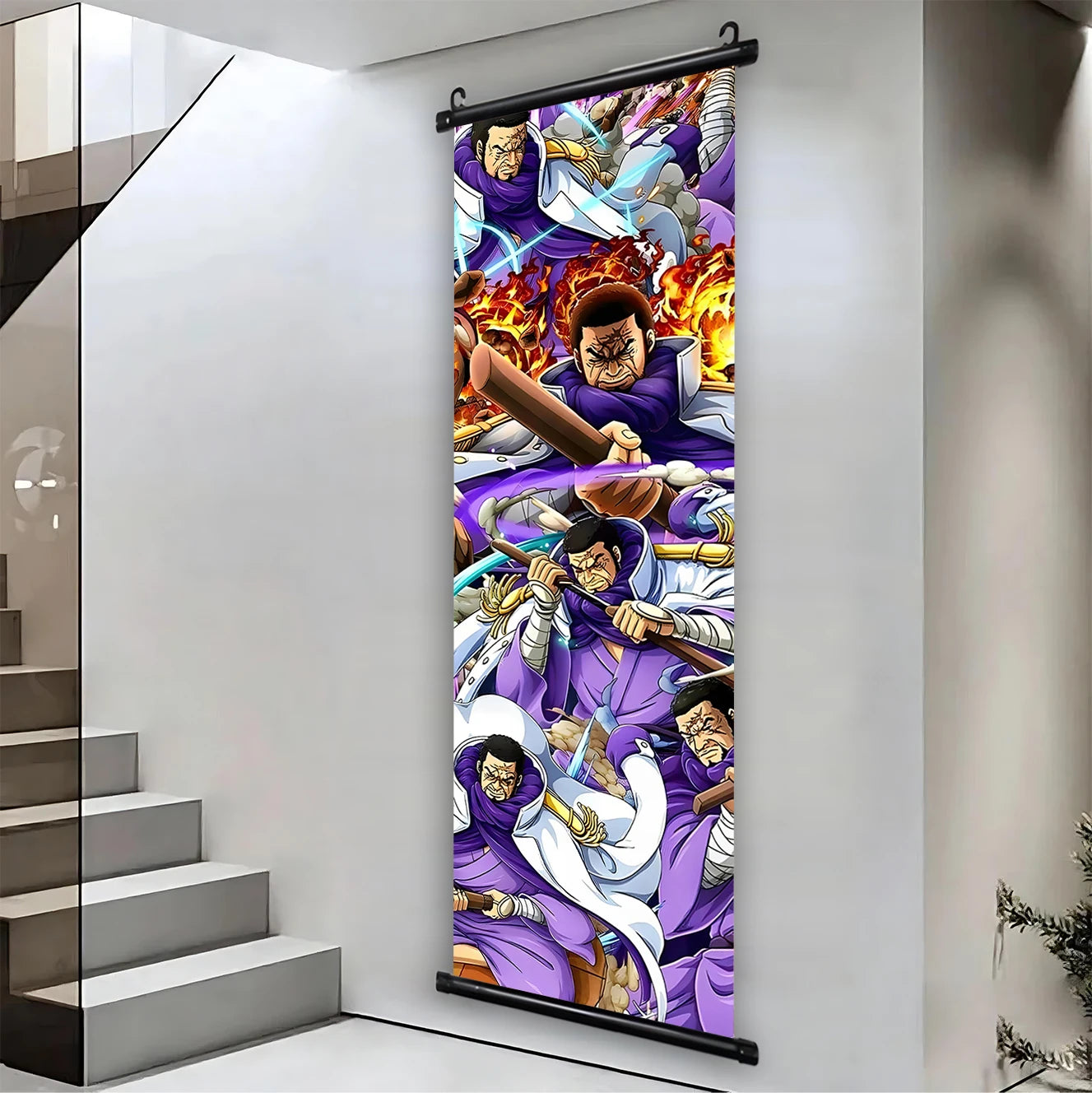 One Piece Fujitora Canvas Poster Anime Hanging Scroll Home Decor
