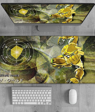 JoJo’s Bizarre Adventure The World Gold Stand Mouse Pad – Large Gaming & Office Desk Mat