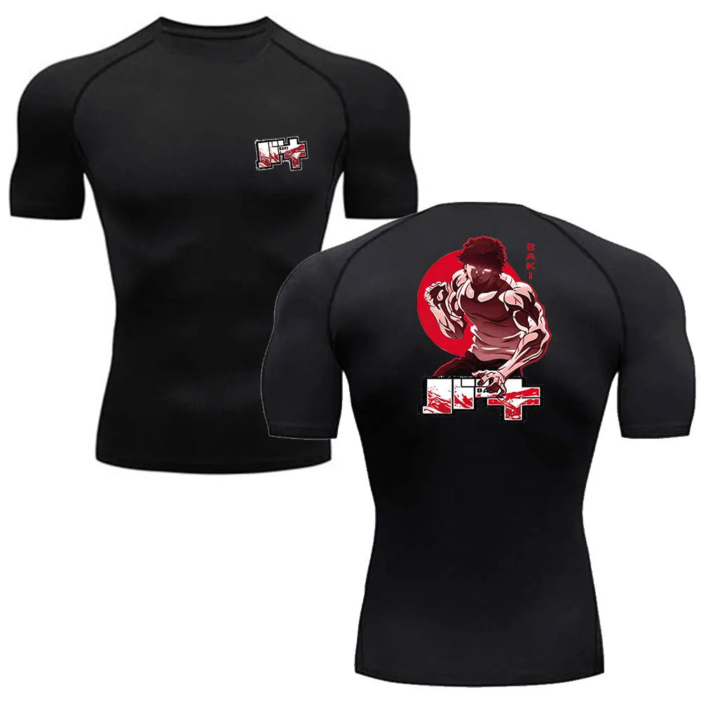 Baki Anime Compression Shirt – Men's Breathable Rash Guard