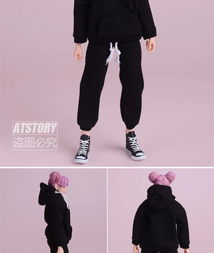 1/12 Scale Casual Hoodie Clothing Set For 6-Inch Female Action Figures