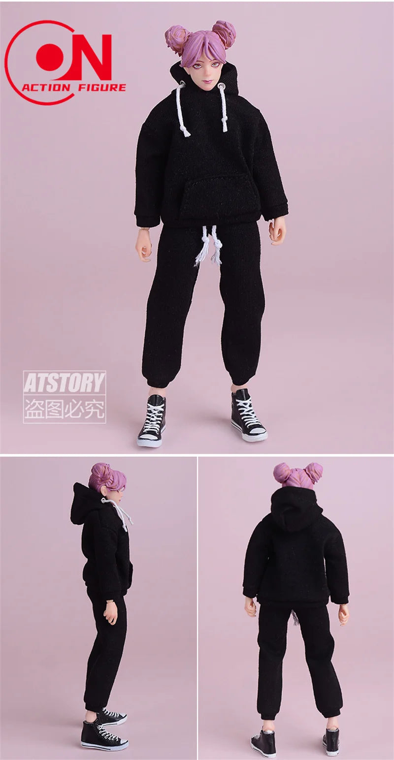 1/12 Scale Casual Hoodie Clothing Set For 6-Inch Female Action Figures