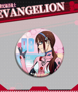 Evangelion Mari Makinami Acrylic Stand Keychain & Double-Sided Badge Set