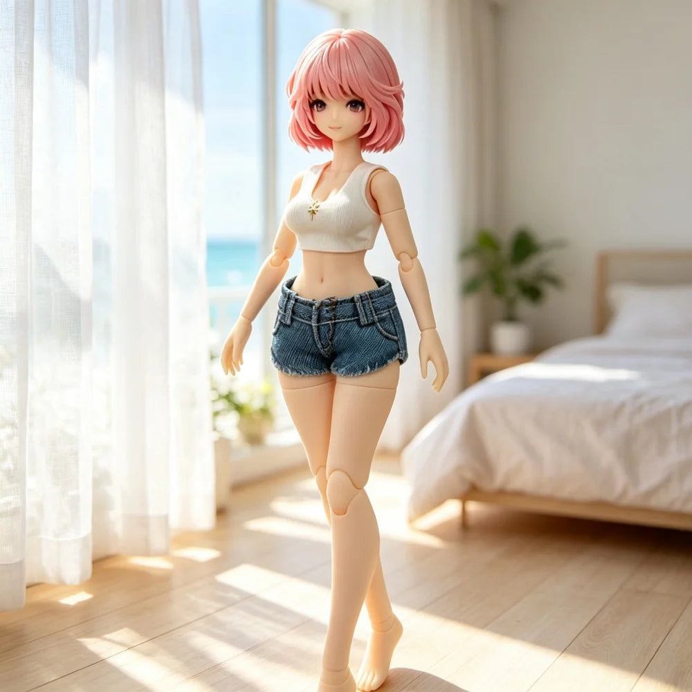 1/12 Casual Summer Top and Shorts Set For Female Action Figures