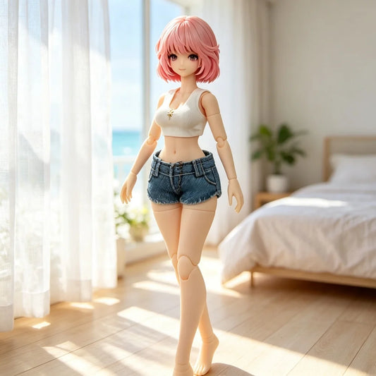 1/12 Casual Summer Top and Shorts Set For Female Action Figures