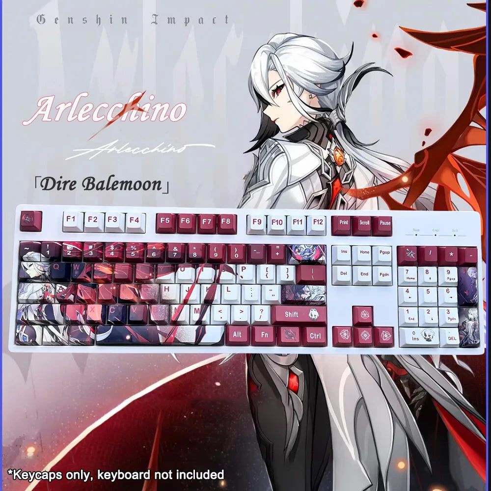 Genshin Impact Arlecchino keycaps 108 Set Sublimation Cherry Profile