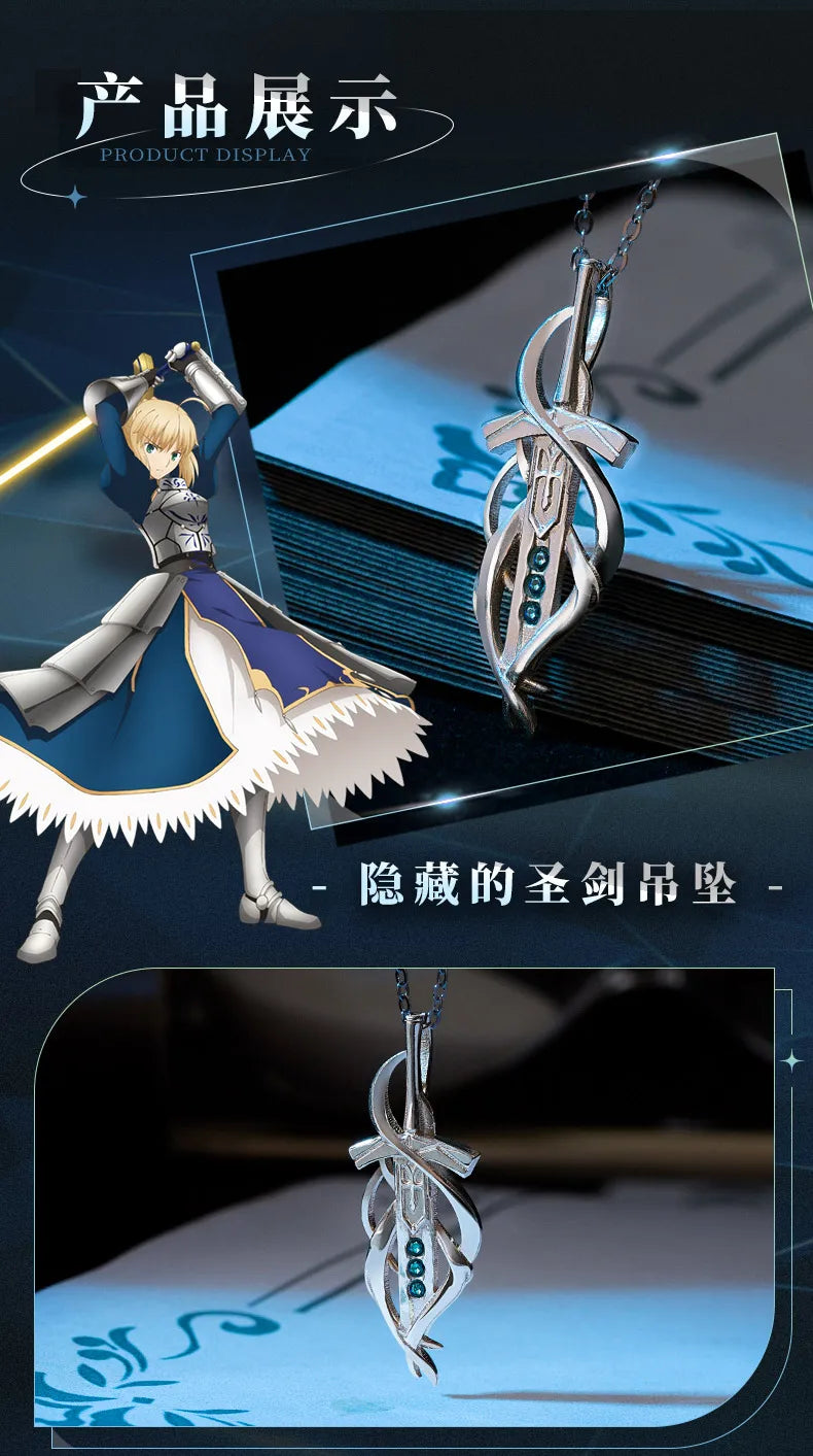 Fate Stay Night Saber Alter Excalibur Sterling Silver Necklace