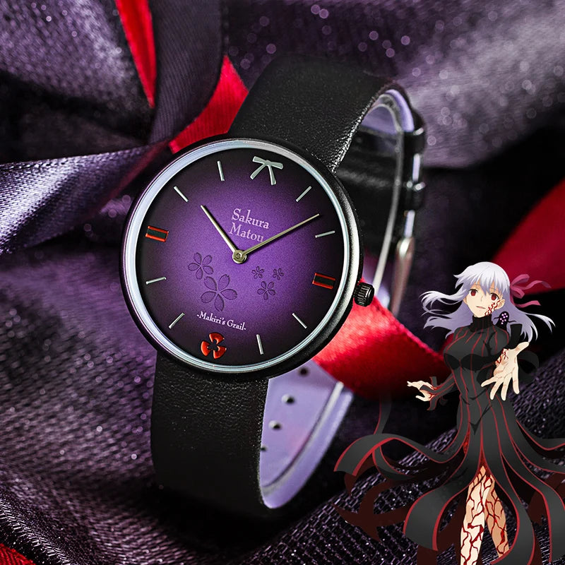Fate Stay Night Heaven's Feel Sakura Matou Etching Quartz Watch