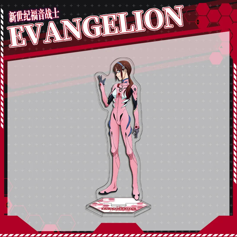 Evangelion Mari Makinami Acrylic Stand Keychain & Double-Sided Badge Set