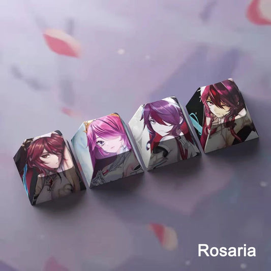 Genshin Impact Rosaria Keycaps 4pc Sublimation R4 Cherry Profile