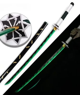 Demon Slayer LED Sword 1:1 Scale Anime Prop Replica Bamboo Sword