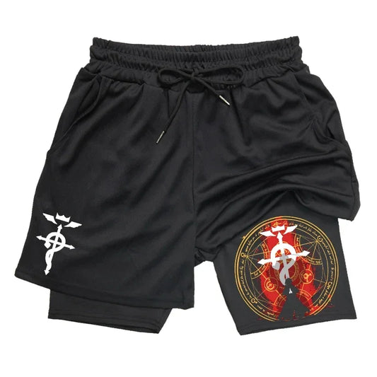Fullmetal Alchemist Compression Shorts - Men's Anime Sports Shorts