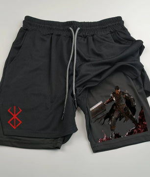 Berserk Guts Compression Shorts - Men's Anime Workout Shorts