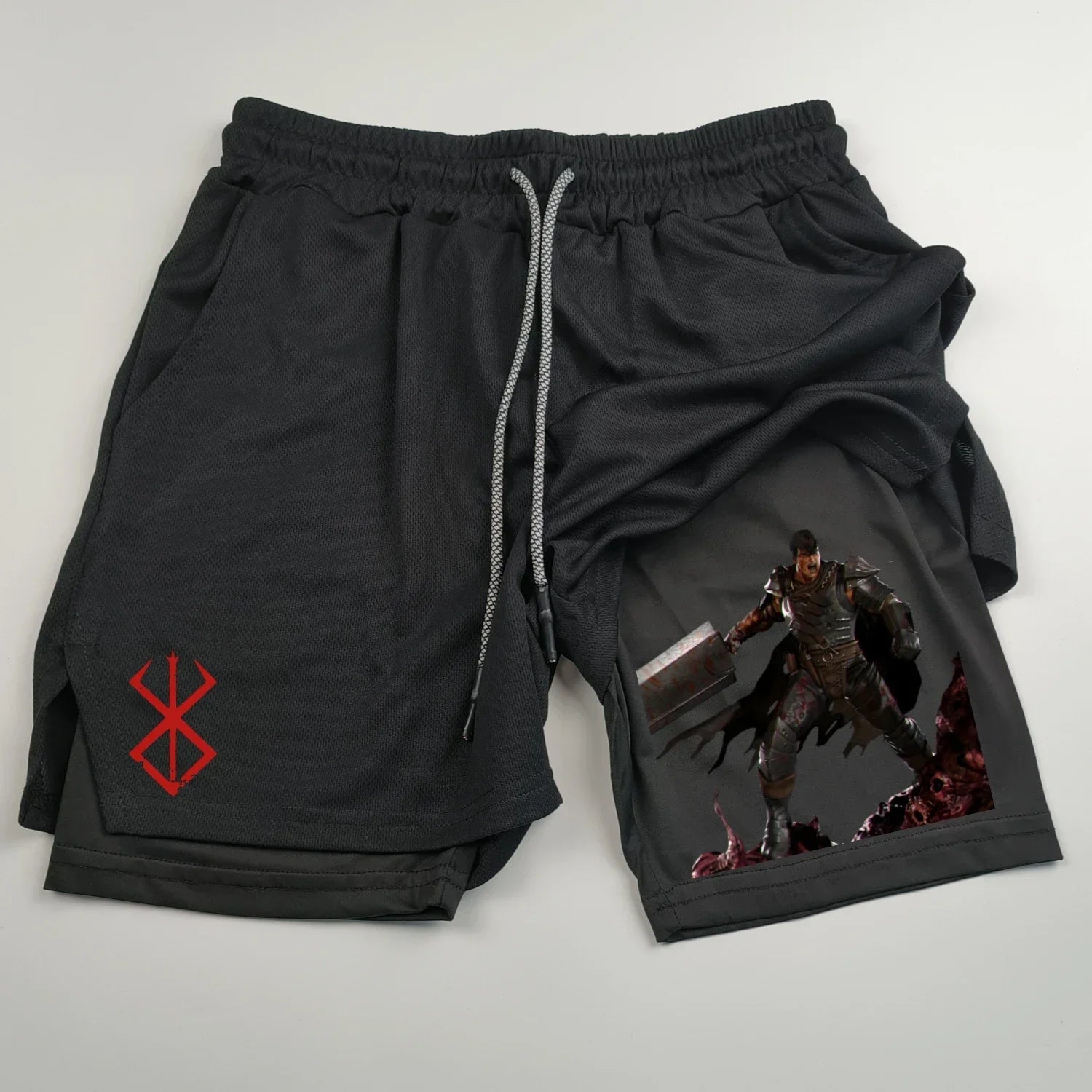 Berserk Guts Compression Shorts - Men's Anime Workout Shorts
