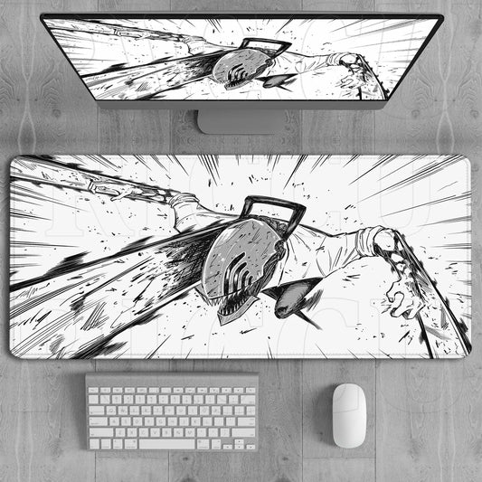 Chainsaw Man Denji Manga Style Mouse Pad Large Gaming Anime Desk Mat
