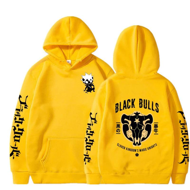 Black Clover Hoodie Black Bulls Soft Anime Hoodie Sweatshirt