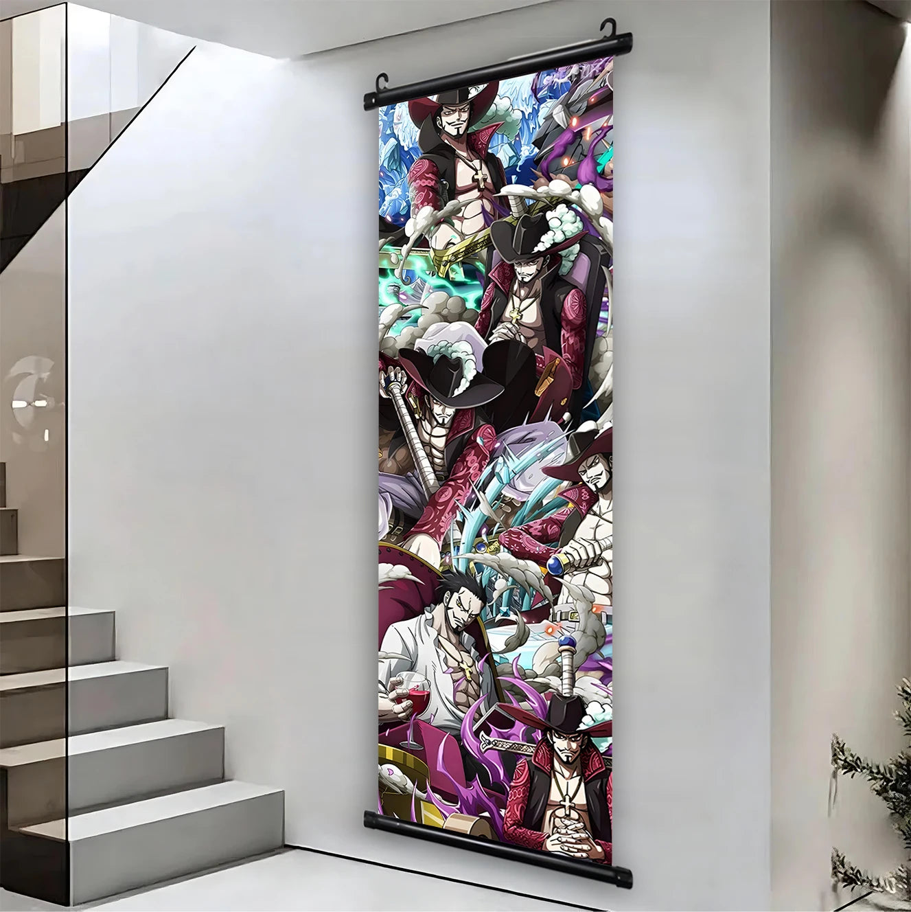 One Piece Dracule Canvas Poster Anime Hanging Scroll Home Decor