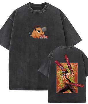 Chainsaw Man Denji Shirt Vintage Oversized Style Anime Shirt