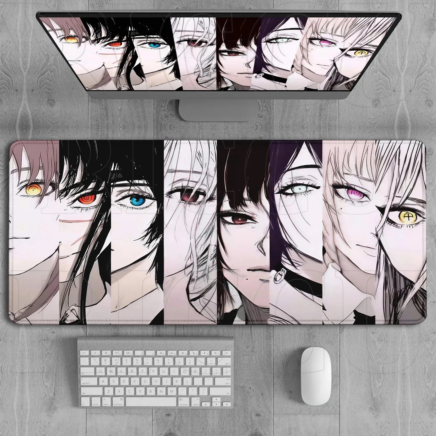 Chainsaw Man Girls Pretty Eyes Mouse Pad Large Gaming Anime Desk Mat