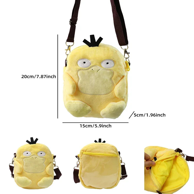 Pokemon Psyduck Plush Shoulder Bag – 20cm Soft Plush Anime Bag
