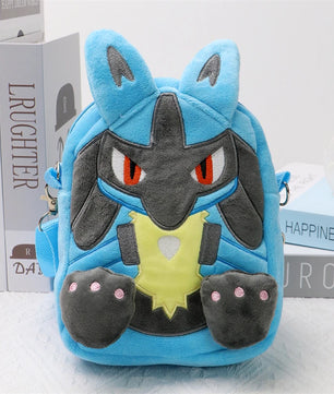 Pokemon Lucario Plush Shoulder Bag – 20cm Soft Plush Anime Bag