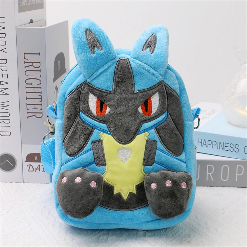 Pokemon Lucario Plush Shoulder Bag – 20cm Soft Plush Anime Bag