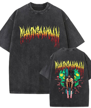 Chainsaw Man Denji Shirt Vintage Oversized Style Anime Shirt