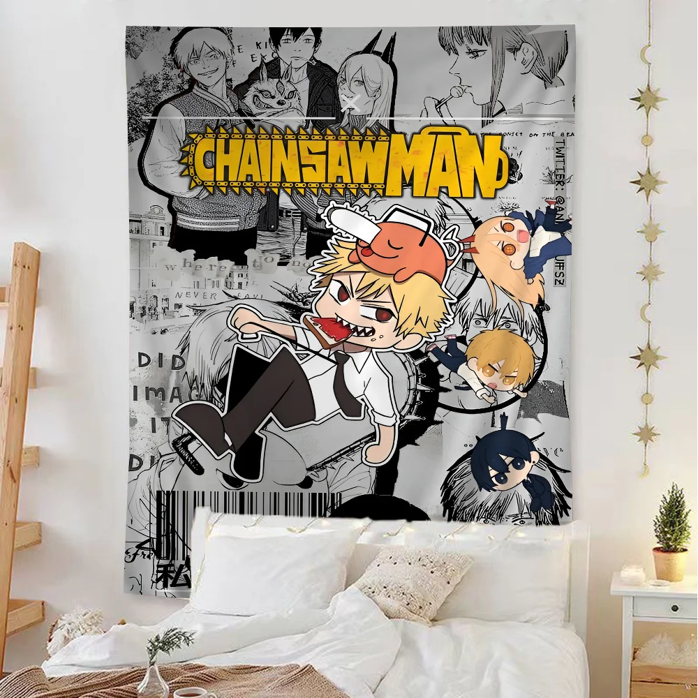 Chainsaw Man Manga Style Anime Tapestry Art Home Decor