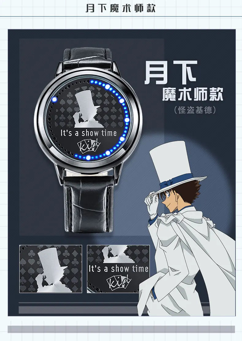 Detective Conan LED Anime Watches Rei Shinichi Ai Kid Conan
