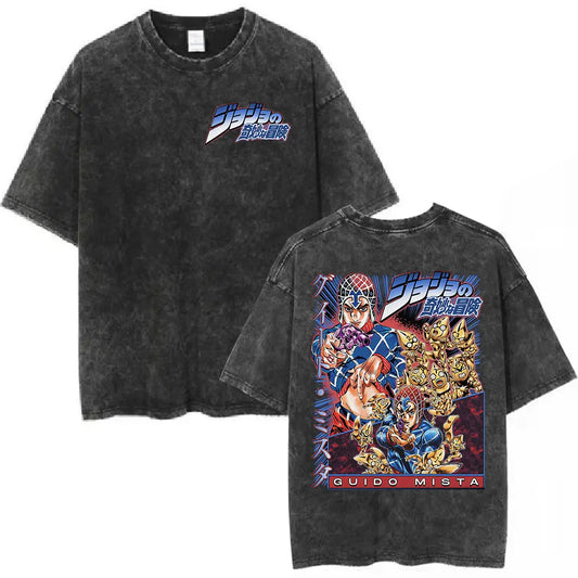 JoJo's Bizarre Adventure Guido Shirt Vintage Style Pre-washed
